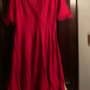 Plus size Red a line unique vintage dress